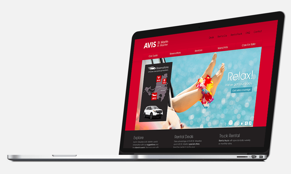 AVIS St. Maarten on a laptop